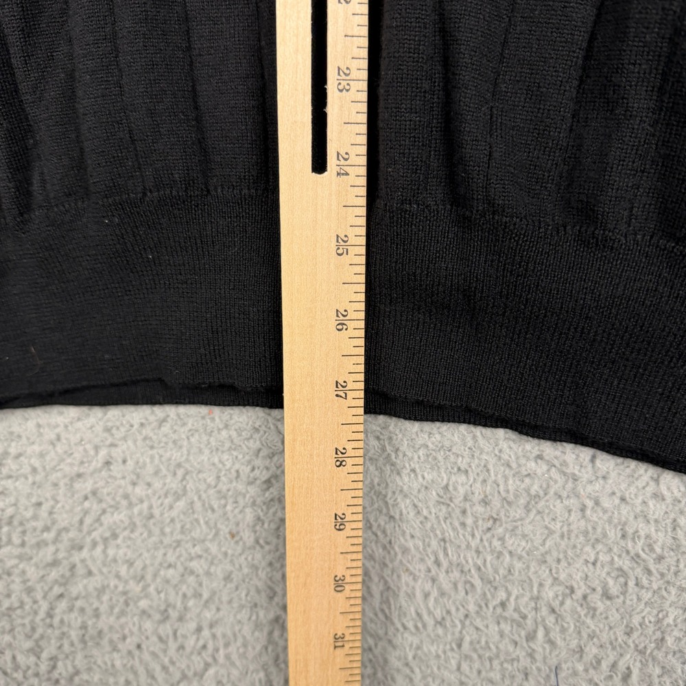 Peter Millar Sweater Mens XXL Black 100% Merino Wool 1/4 Zip Ribbed Knit - Picture 7 of 12